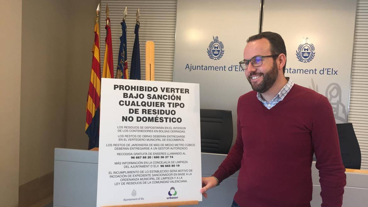 Limpieza pone en marcha una campaña para acabar con los vertidos ilegales en el Camp d’Elx