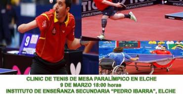 El IES Pedro Ibarra acoge un clinic de Tenis de Mesa Paralímpico