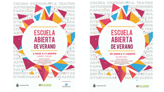 ¡Vuelven las Escuelas Abiertas de Verano en Carrús, Toscar y Pla-Sector V!