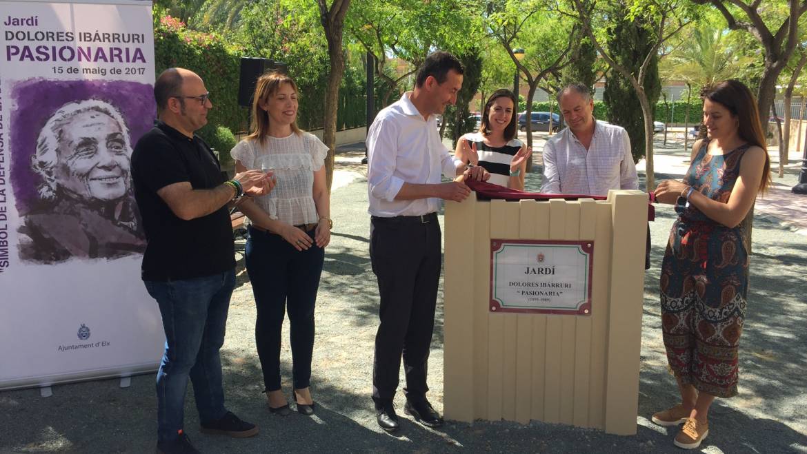 Elche recupera el monumento  a la Pasionaria y le dedica un  jardín en el barrio de Altabix