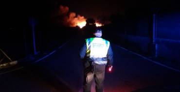 Incendio de un almacén de palés en La Marina
