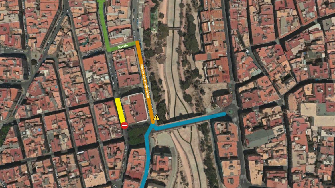 Corte de calle Camilo Flamarión