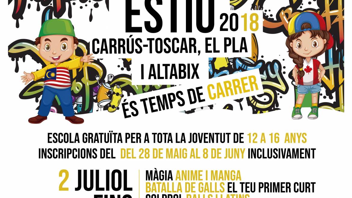 És temps de carrer… Tornen les escoles d’estiu de Carrús-el Toscar, el Pla-Sector V i, com a novetat, en el barri d’Altabix!!!