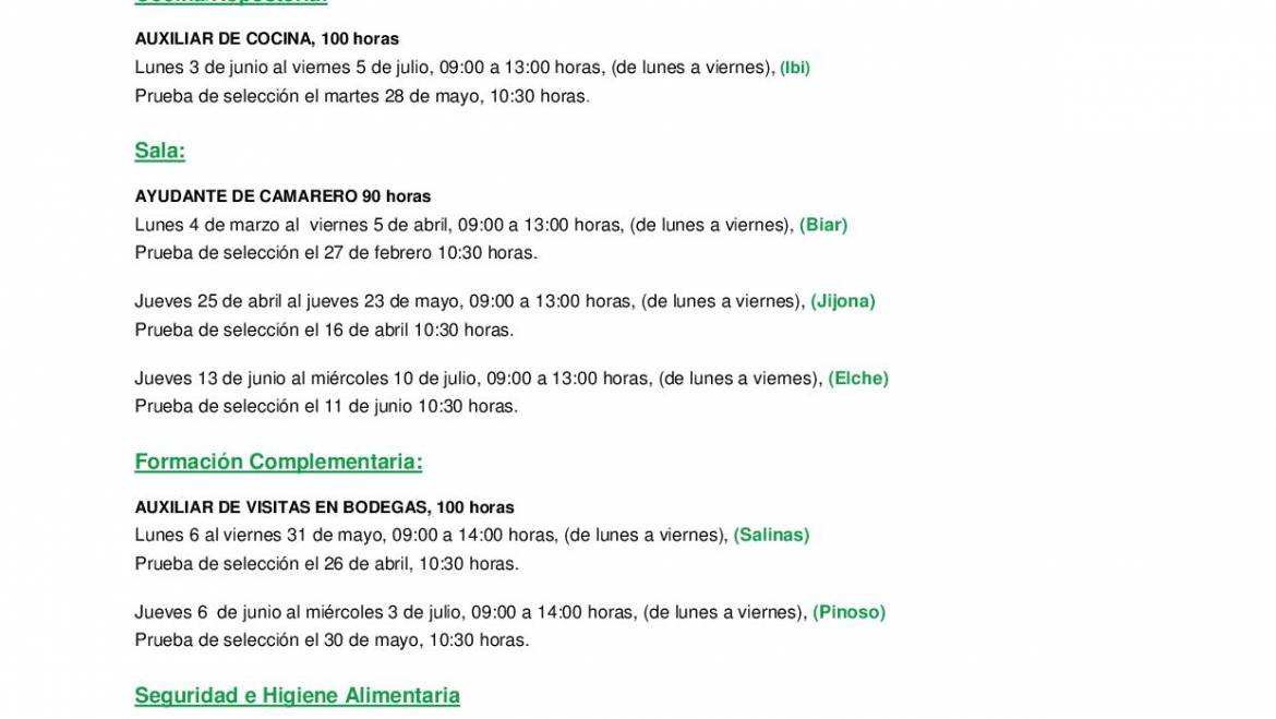 Cursos CDT-Interior a l’Escola d’Hostaleria