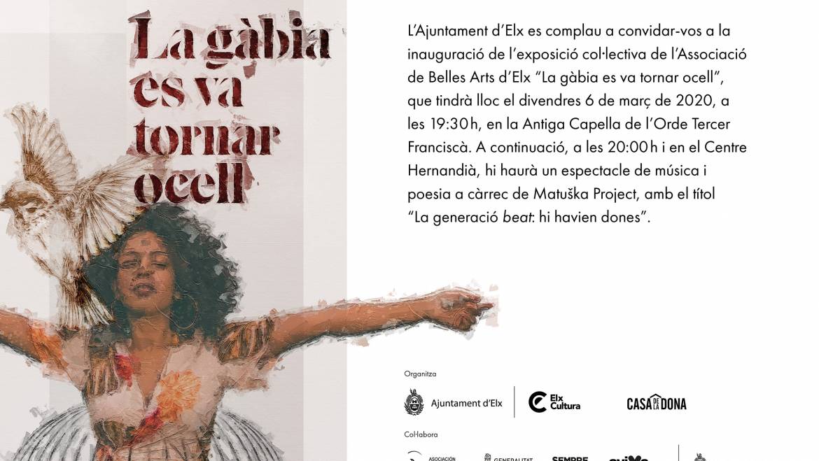 La capilla de la Orden Tercera Franciscana acoge la exposición colectiva de la Asociación de Bellas Artes de Elche “La gàbia es va tornar ocell”