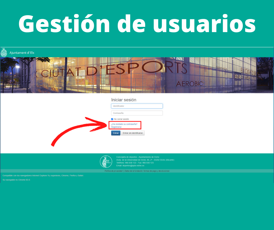 Cambios en el registro de usuarios en la sección de Deportes de elche.es