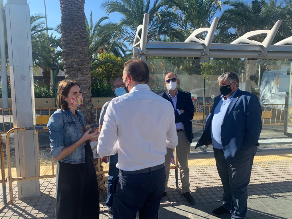 obras de accesibilidad de la parada de autobuses universidad Elche