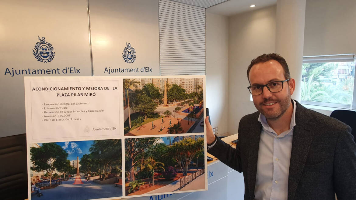 El Ayuntamiento de Elche pone en marcha la modernización y accesibilidad de la antigua plaza Pilar Miró del barrio de Carrús