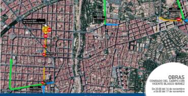 Corte cruce c/ Vicente Blasco Ibánez con c/ Cristobal Sanz
