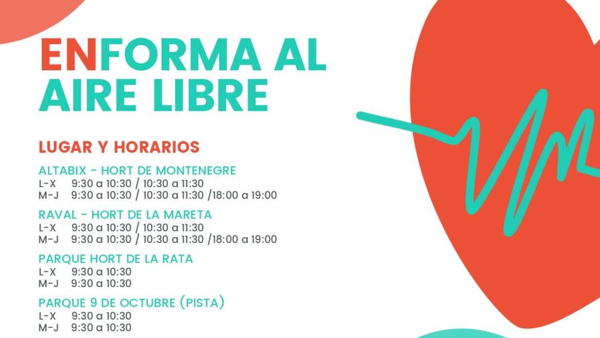 El Ayuntamiento lanza ‘En forma al aire libre’, un programa de acondicionamiento físico para adultos con todas las medidas sanitarias garantizadas