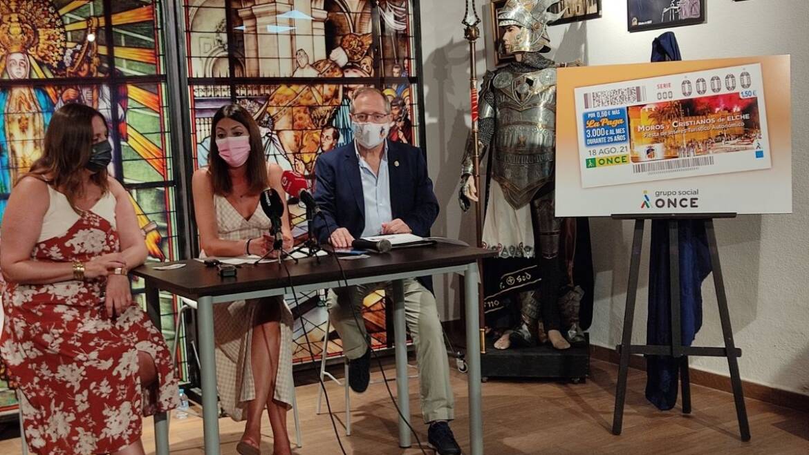 La imagen «Arde Altamira» protagonizará los cupones de la ONCE del día 18 de agosto para rendir homenaje a las fiestas de Moros y Cristianos de Elche