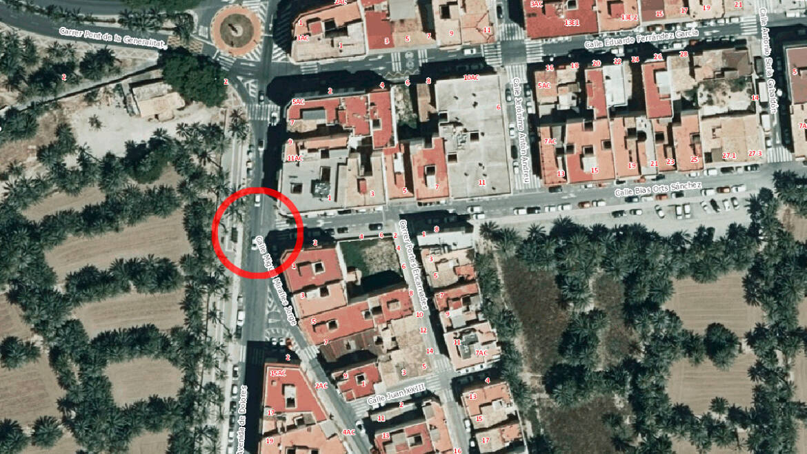 La avenida de Dolores se cortará parcialmente al tráfico del 27 al 29 de octubre por obras de alcantarillado