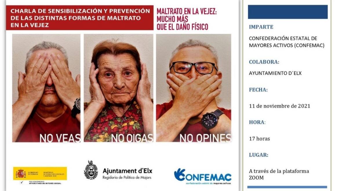 Políticas de Mayores presenta «Prevención del maltrato en la vejez y la soledad no deseada», una charla para sensibilizar sobre esta problemática