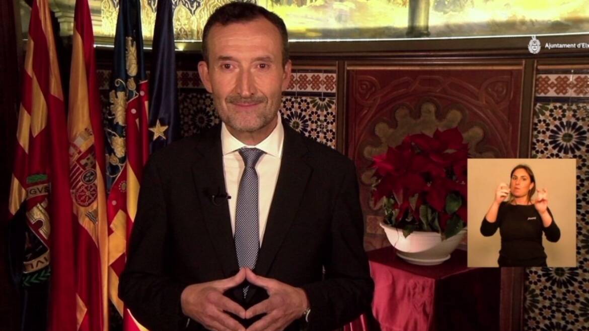El alcalde de Elche, Carlos González, pide extremar la prudencia frente al coronavirus en su mensaje de Navidad