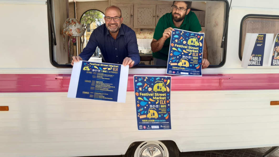 La setena edició de l'”Elx Street Market” comptarà amb tres escenaris, taller de tatuatges i 14 “foodtrucks” amb ofertes gastronòmiques internacionals