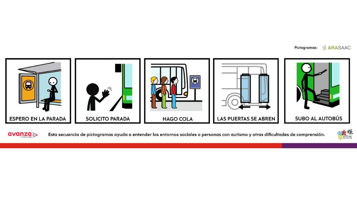 Movilidad favorece con pictogramas la accesibilidad de personas con autismo al autobús urbano