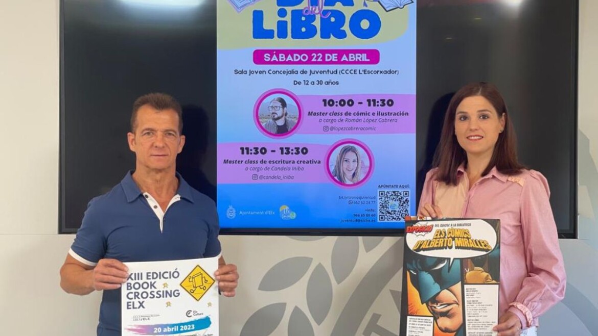 Cultura reparteix prop de 1.200 llibres pels carrers d’Elx per a fomentar la lectura i celebrar la XIII edició de Bookcrossing amb motiu del Dia del Llibre