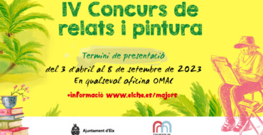 La Regidoria de Polítiques de Majors convoca el IV Concurs de relats i pintura sénior amb premis de 300 euros per als guanyadors