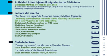 Agenda de actividades para el mes de enero en las bibliotecas municipales