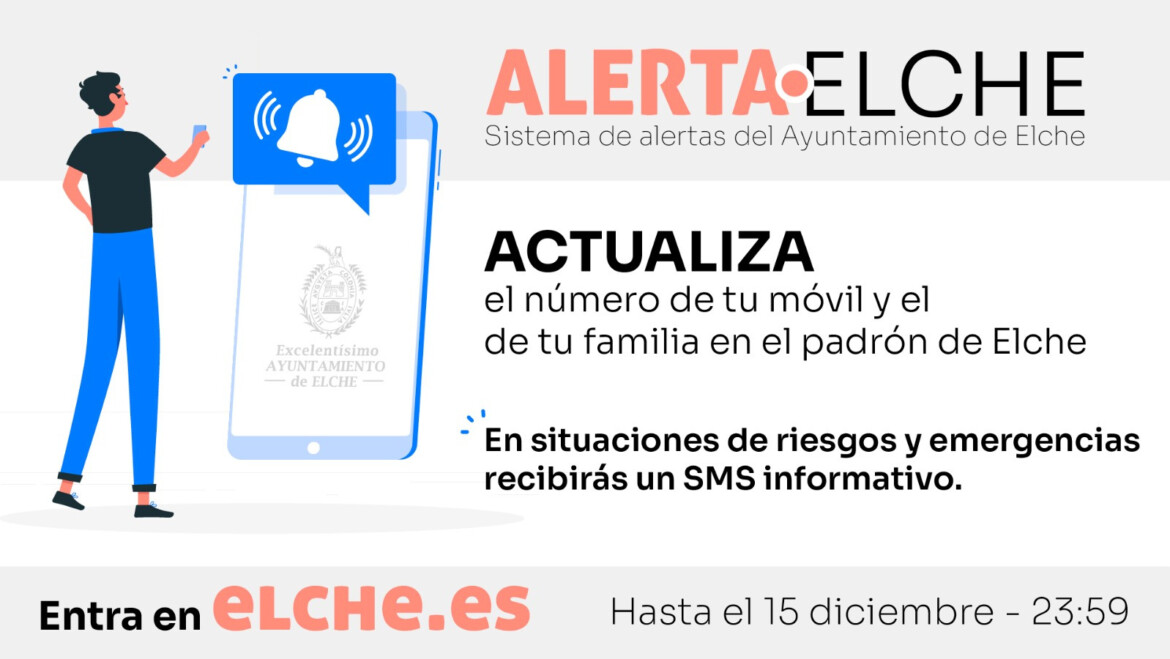 L’Ajuntament permetrà actualitzar els telèfons mòbils fins al dia 15 per a incloure’ls en el sistema d’alertes municipal