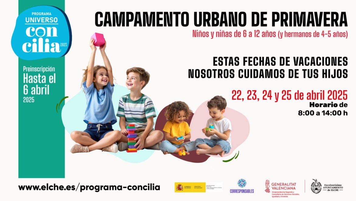 Elche pone en marcha el Campamento Urbano de Primavera para conciliar la vida laboral y familiar