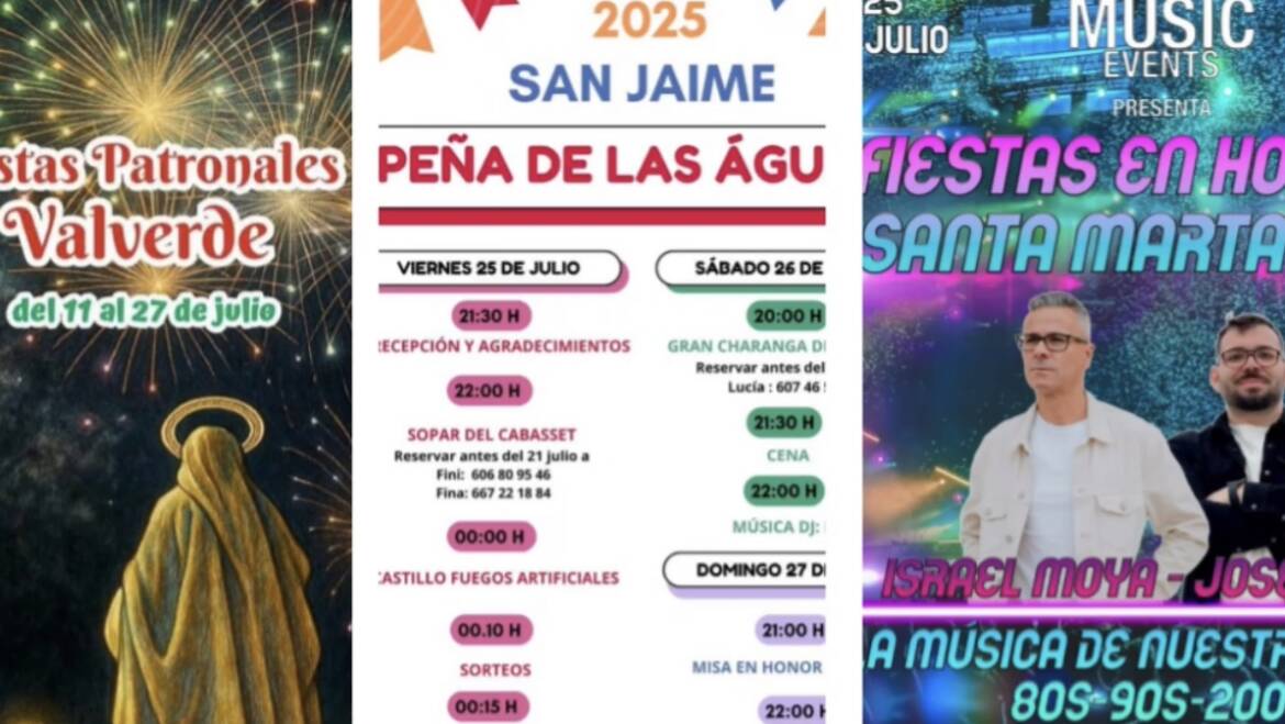 Eventos con cortes de calle o limitación de estacionamiento previstos del 25 al 31 de julio