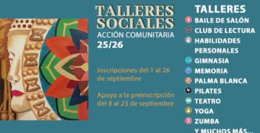 El pròxim dilluns 1 de setembre comença el termini de preinscripció de la nova edició dels tallers socials