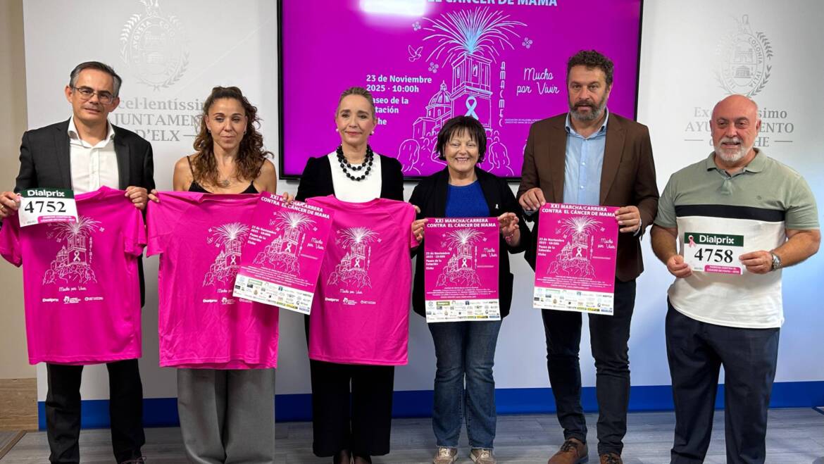 Elche acoge el 23 de noviembre la XXI Carrera y Marcha contra el Cáncer de Mama de AMACMEC