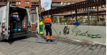 Limpieza realiza más de 300 actuaciones para eliminar grafitis durante el año 2025