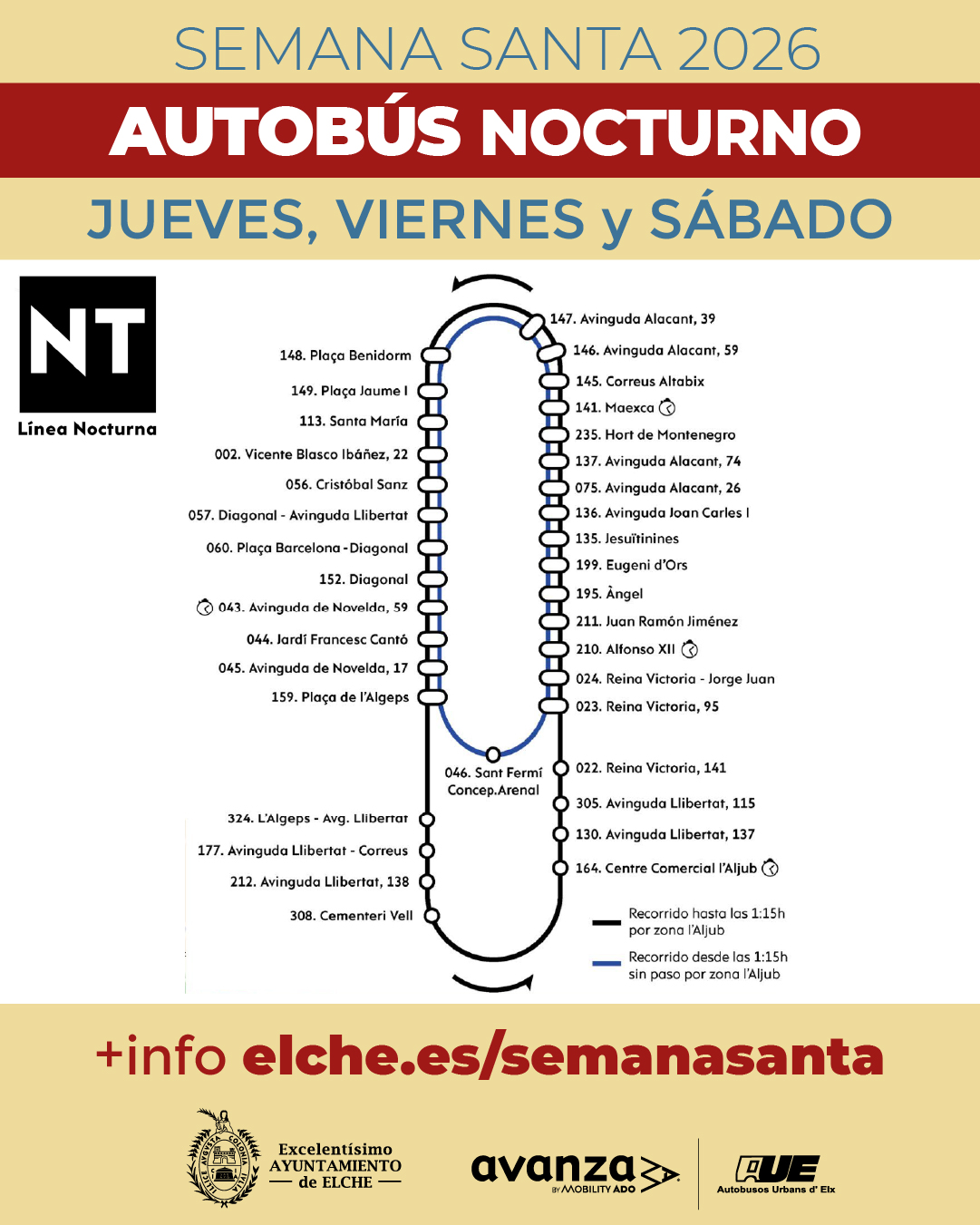 L’Ajuntament habilita un reforç d’autobús nocturn la nit de Dijous Sant