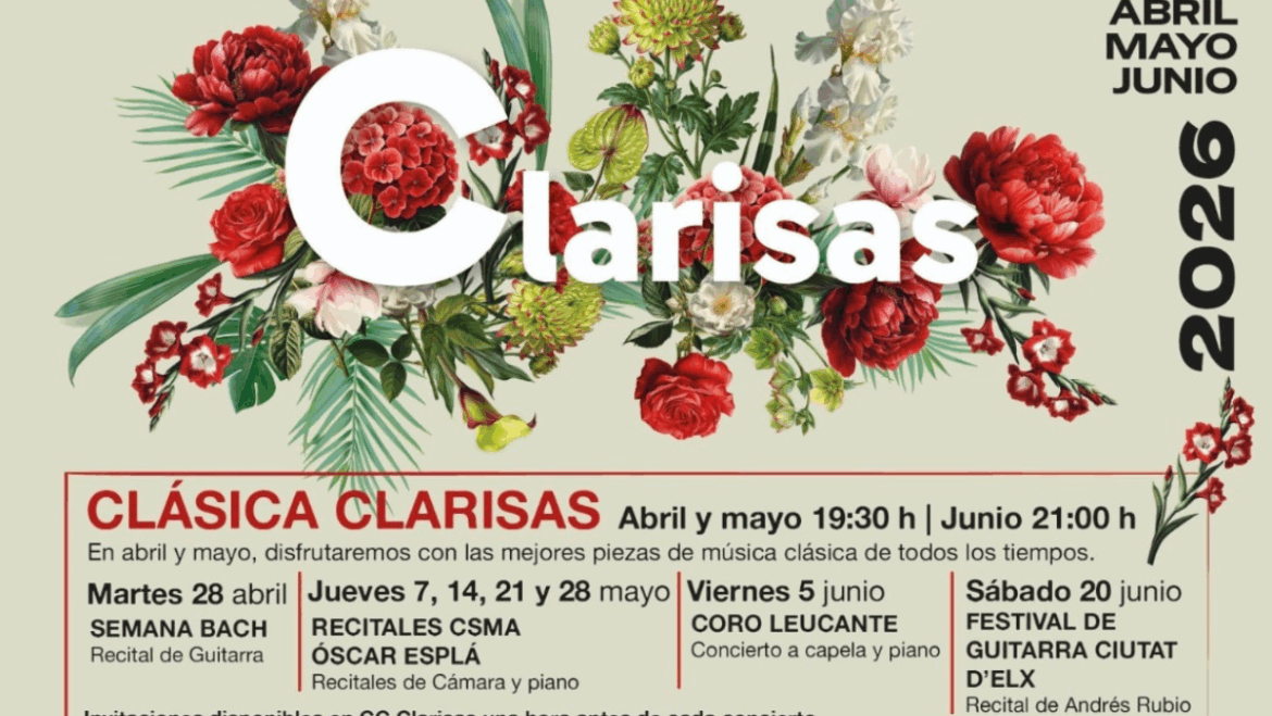 Llega una nueva programación a Clarisas con música clásica, conciertos Entre Velas y humor