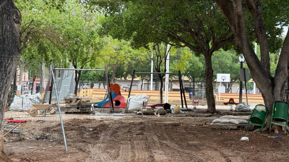 Avancen les obres de renovació del parc 9 d’Octubre