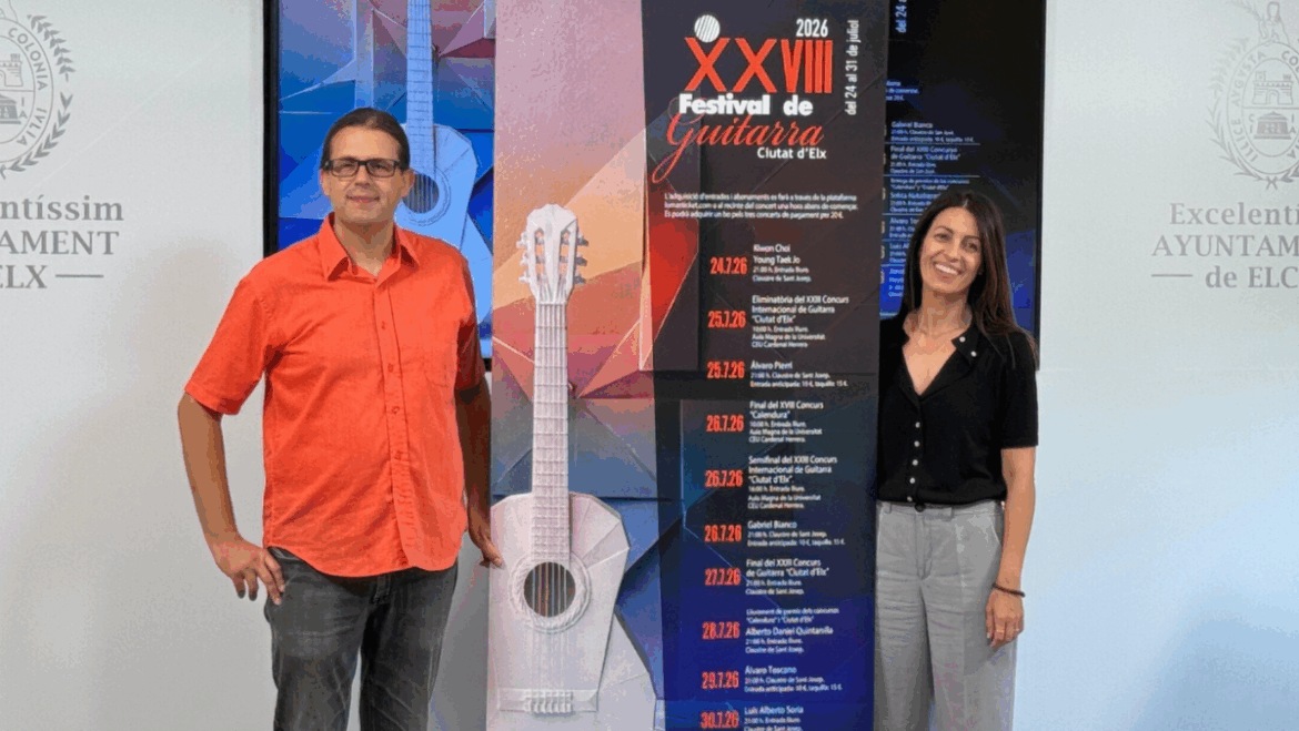 Elx acull la XXVIII edició del Festival de Guitarra ‘Ciutat d’Elx’ del 24 al 31 de juliol