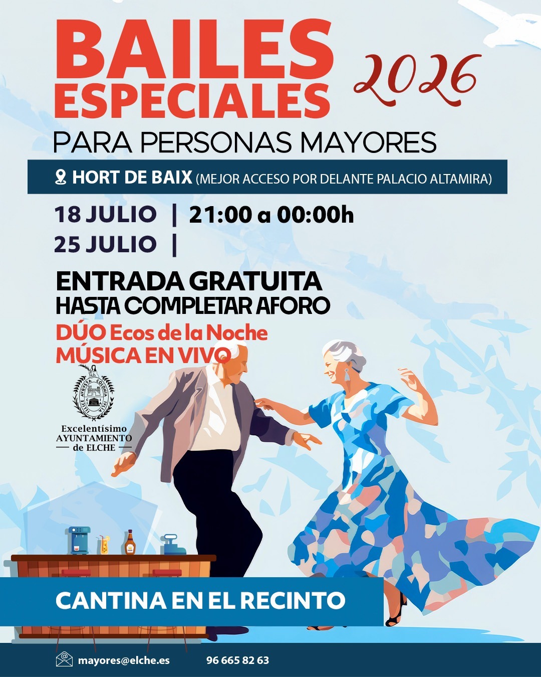 Los Bailes Especiales de Verano para mayores vuelven al Hort de Baix