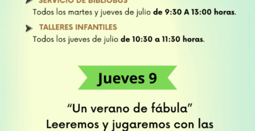 Taller infantil «Un verano de fábula» en la sala de mayores del Centro Social «Estrella de los Mares» de Arenales del Sol