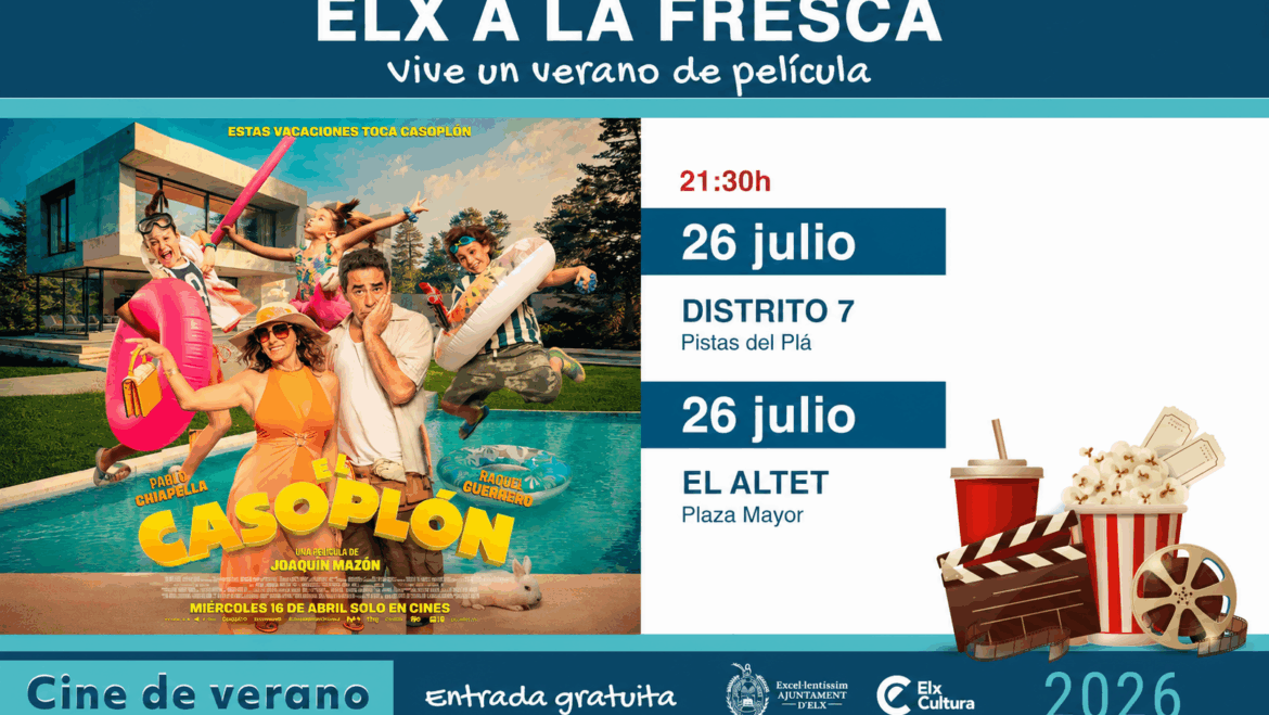 El cine de verano recorre barrios y pedanías con más de 30 proyecciones dentro de ‘Elx a la Fresca’
