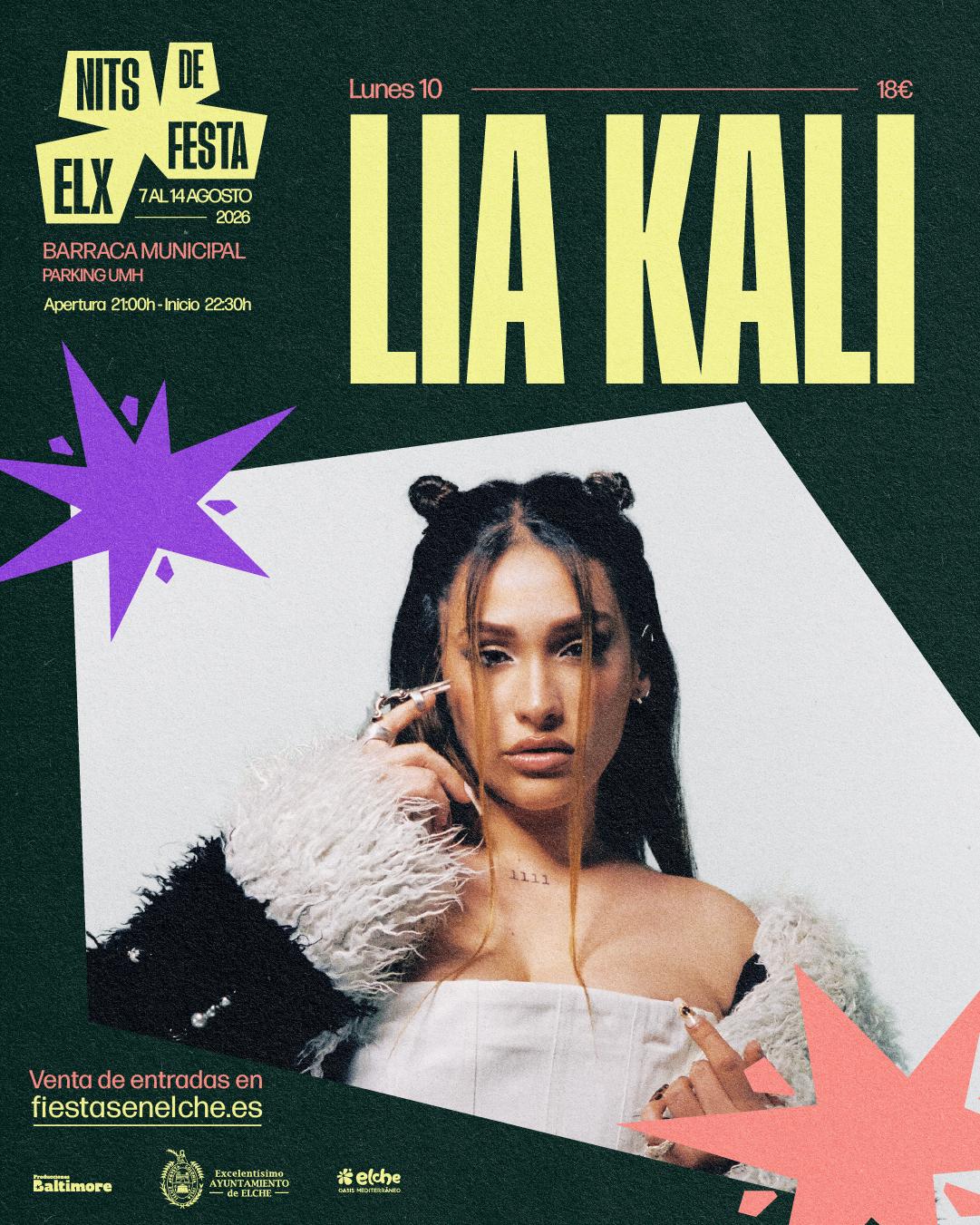 Lia Kali se incorpora al cartel de Nits de Festa d’Elx