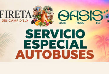 Elche pone en marcha servicio especial de autobús nocturno con motivo del Oasis Music Fest y la Fireta